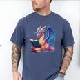 Bookworm Book Lover Women Girls Dragon Reading Men's Comfort Colors T-Shirt Blue Jean