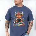 Bookworm Cute Baby Highland Cow Reading Book Men's Comfort Colors T-Shirt Blue Jean Bookworm Cute Baby Highland Cow Reading Book Men's Comfort Colors T-Shirt Blue Jean
