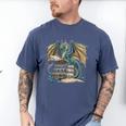 Bookworm Dragons Reading Book Dragons And Books Men's Comfort Colors T-Shirt Blue Jean