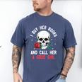I Buy Her Books And Call Her A Good Girl Skull Rose Bookworm Men's Comfort Colors T-Shirt Blue Jean