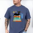 Cat And Books Retro Midcentury Mid Century Aesthetic Men's Comfort Colors T-Shirt Blue Jean Cat And Books Retro Midcentury Mid Century Aesthetic Men's Comfort Colors T-Shirt Blue Jean
