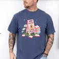Caution Slippery When Reading Book Reader Men's Comfort Colors T-Shirt Blue Jean