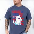 Childless Cat Ladies Vote Kamala Harris Cute Comic Book Cat Men's Comfort Colors T-Shirt Blue Jean