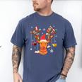 Christmas Librarian Reindeer Xmas Book Teachers Love Reading Men's Comfort Colors T-Shirt Blue Jean