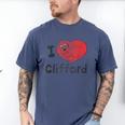 Clifford The Big Red Dog I Heart Clifford Childrens Books Men's Comfort Colors T-Shirt Blue Jean Clifford The Big Red Dog I Heart Clifford Childrens Books Men's Comfort Colors T-Shirt Blue Jean