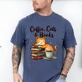 Coffee Cats And Books Lover For Women & Girls Coffee Men's Comfort Colors T-Shirt Blue Jean