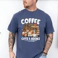 Coffee Cats And Books Cats And Reading Lovers Men's Comfort Colors T-Shirt Blue Jean Coffee Cats And Books Cats And Reading Lovers Men's Comfort Colors T-Shirt Blue Jean