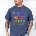 Color Our World Summer Reading 2025 Boho Wildflower Book Men's Comfort Colors T-Shirt Blue Jean
