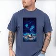 Cosmic Botanical Book Lover Reading Men's Comfort Colors T-Shirt Blue Jean