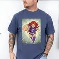 The Crimson Crescent 90s Retro Comic Book Superheroine Art Men's Comfort Colors T-Shirt Blue Jean The Crimson Crescent 90s Retro Comic Book Superheroine Art Men's Comfort Colors T-Shirt Blue Jean