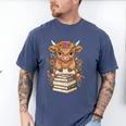 Cute Baby Highland Cow Reading Book Librarian Bookworm Men's Comfort Colors T-Shirt Blue Jean Cute Baby Highland Cow Reading Book Librarian Bookworm Men's Comfort Colors T-Shirt Blue Jean