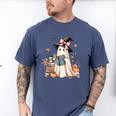 Cute Ghost Reading Book Librarian Book Lover Men's Comfort Colors T-Shirt Blue Jean