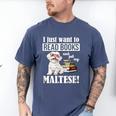 Cute Glasses Read Books & Pet My Maltese Lover Men's Comfort Colors T-Shirt Blue Jean