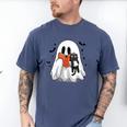 Cute Halloween Ghost Reading Book Men's Comfort Colors T-Shirt Blue Jean