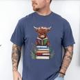 Cute Highland Cow With Book Floral Bookworm Librarian Book Men's Comfort Colors T-Shirt Blue Jean Cute Highland Cow With Book Floral Bookworm Librarian Book Men's Comfort Colors T-Shirt Blue Jean
