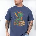 Cute Kawaii Dragon Fantasy Book Lover Book Nerd Men's Comfort Colors T-Shirt Blue Jean