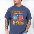 Cute Librarian Library Book Lover Keeper Of Endless Stories Men's Comfort Colors T-Shirt Blue Jean