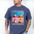 Cute Penguin Reading Book School Librarian Teacher Student Men's Comfort Colors T-Shirt Blue Jean