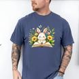 Cute Rabbit And Book Women Girls Reading Book Rabbit Lover Men's Comfort Colors T-Shirt Blue Jean