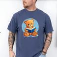 Cute Teddy Bear Reading Book Fun Men's Comfort Colors T-Shirt Blue Jean