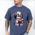 Dalmatian Reading a Book Dog Men's Comfort Colors T-Shirt Blue Jean Dalmatian Reading a Book Dog Men's Comfort Colors T-Shirt Blue Jean