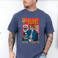 Dead Roast Coffee Comic Book Cover Style Skeleton Barista Men's Comfort Colors T-Shirt Blue Jean