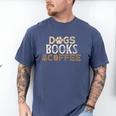 Dogs Books & Coffee Men's Comfort Colors T-Shirt Blue Jean