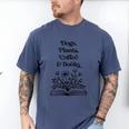 Dogs Plants Coffee Books Book Lover Dog Lover Reading Men's Comfort Colors T-Shirt Blue Jean