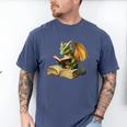 Dragon Bookworm Reading Book Graphic Men's Comfort Colors T-Shirt Blue Jean Dragon Bookworm Reading Book Graphic Men's Comfort Colors T-Shirt Blue Jean