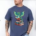 Dragon Reading Books Fantasy Lovers Mythical Creatures Men's Comfort Colors T-Shirt Blue Jean
