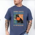 Drink Coffee Read Books Dismantle Systems Of Oppression Cat Men's Comfort Colors T-Shirt Blue Jean
