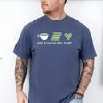 Drink Matcha Read Books Be Happy Book Lover Matcha Tea Lover Men's Comfort Colors T-Shirt Blue Jean