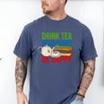 Drink Tea Read Books Be Happy Bookworm Coffee And Tea Lover Men's Comfort Colors T-Shirt Blue Jean