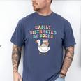 Easily Distracted By Books Silly-Goose Bookish Library Read Men's Comfort Colors T-Shirt Blue Jean