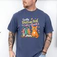 Easily Distracted By Cats And Books Book & Cat Lover Men's Comfort Colors T-Shirt Blue Jean