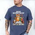 Easily Distracted By Cats And Books Book Lover Cat Men's Comfort Colors T-Shirt Blue Jean Easily Distracted By Cats And Books Book Lover Cat Men's Comfort Colors T-Shirt Blue Jean