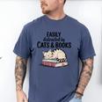 Easily Distracted By Cats And Books Cute Book Lover Men's Comfort Colors T-Shirt Blue Jean