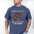 Easily Distracted By Elephants And Books Elephant Men's Comfort Colors T-Shirt Blue Jean Easily Distracted By Elephants And Books Elephant Men's Comfort Colors T-Shirt Blue Jean