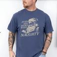 Even Her Books Were Naughty Santa Reading Christmas Men's Comfort Colors T-Shirt Blue Jean