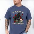 F-CAW-F I'm Reading Crow Book Lover Introvert Meme Men's Comfort Colors T-Shirt Blue Jean