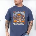 Fall In Love With Reading Book Autumn Pumpkins And Teachers Men's Comfort Colors T-Shirt Blue Jean Fall In Love With Reading Book Autumn Pumpkins And Teachers Men's Comfort Colors T-Shirt Blue Jean