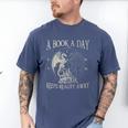 Fantasy Book Club Dragon Reader Book A Day Keep Reality Away Men's Comfort Colors T-Shirt Blue Jean