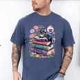 Fantasy Drama Tragedy Cute Cat Book Lover Readers Librarians Men's Comfort Colors T-Shirt Blue Jean