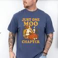 Floral Cow Reading Pun Just One More Chapter Cozy Book Lover Men's Comfort Colors T-Shirt Blue Jean