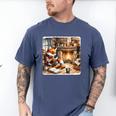 Fox Reads By Fireplace In Cabin Rustic Book Cozy Cup Tea Men's Comfort Colors T-Shirt Blue Jean Fox Reads By Fireplace In Cabin Rustic Book Cozy Cup Tea Men's Comfort Colors T-Shirt Blue Jean