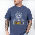 Freadom Freedom Read Banned Books Librarians Men's Comfort Colors T-Shirt Blue Jean