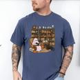 Ghost Reading Book Cat Lover Halloween Reading Enthusiast Men's Comfort Colors T-Shirt Blue Jean
