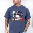 Ghost Reading Book Coquette Bow Halloween Girl Toddler Kid Men's Comfort Colors T-Shirt Blue Jean