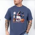 Ghost Reading Book Coquette Bow Halloween Girl Toddler Kid Premium Men's Comfort Colors T-Shirt Blue Jean