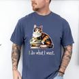 Girls Books I Do What I Want Calico Cat Lover Men's Comfort Colors T-Shirt Blue Jean
